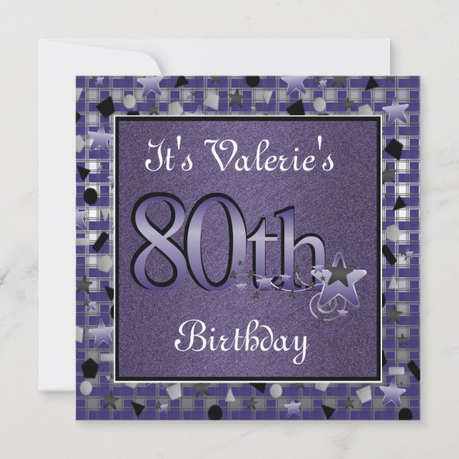 Happy 80th Birthday Party Invitation (Front)
