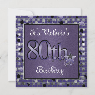 Happy 80th Birthday Party Invitation