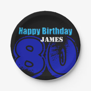 Happy 80th Birthday Personalized Paper Plates
