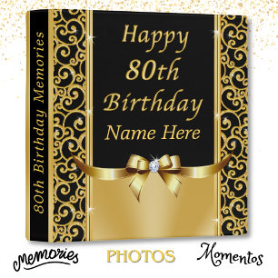 Happy 80th Birthday Photo Album, Personalized Binder