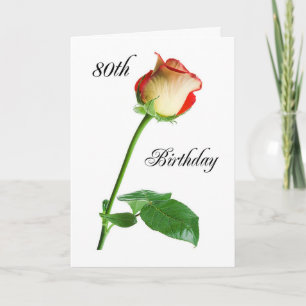 Happy 80th Birthday Rose Card