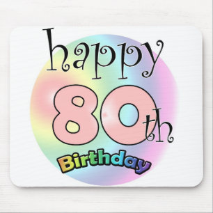 Happy 80th birthday (roze) mouse pad