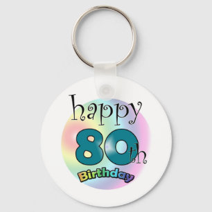 Happy 80th Birthday Sleutelhanger Keychain
