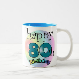 Happy 80th Birthday Two-Tone Coffee Mug