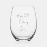 Happy 85th Birthday Keepsake Name  Stemless Wine Glass<br><div class="desc">Surprise your husband,  dad or granddad with this personalized 85th birthday stemless wine glass. Celebrate this milestone birthday with a practical personalized keepsake. To edit the text click on the personalize button.</div>