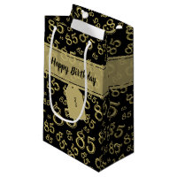Happy 85th Birthday Number Pattern Black/Gold