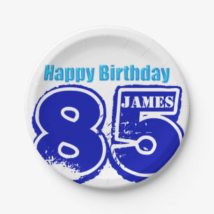 Happy 85th Birthday Personalized Paper Plates