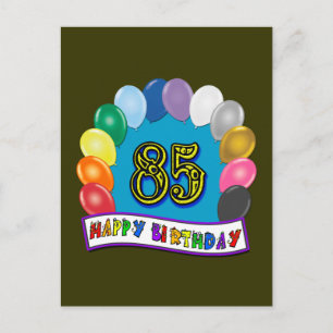 Happy 85th Birthday with Balloons Postcard