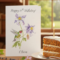 Happy 87th Birthday Columbine with Hummingbird