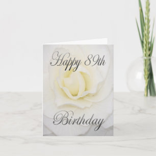 Happy 89th Birthday White Flower Card