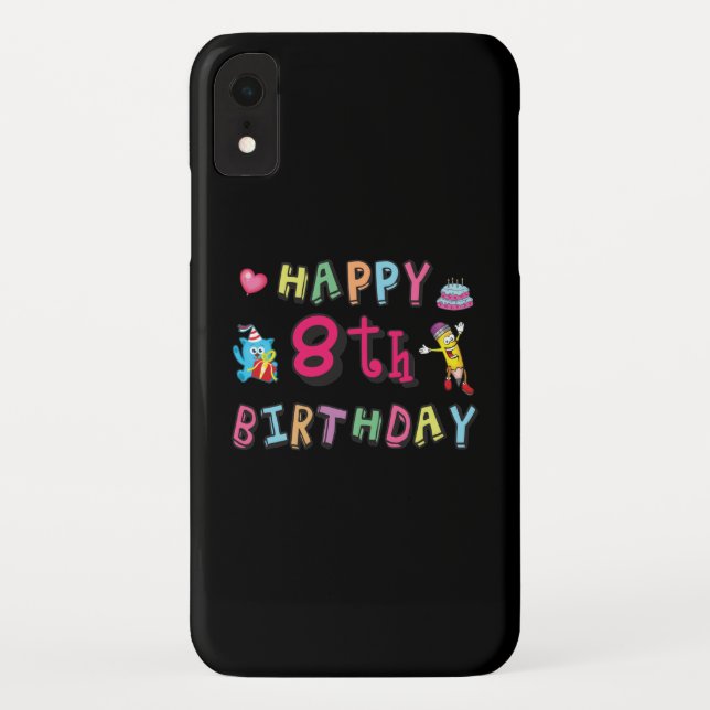 Happy 8th Birthday. 8 year b-day. Case-Mate iPhone Case (Back)