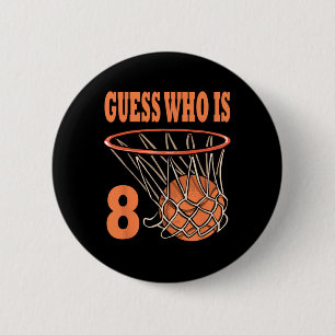 Happy 8th Birthday 8 Year Old Basketball 8th Birth 2 Inch Round Button