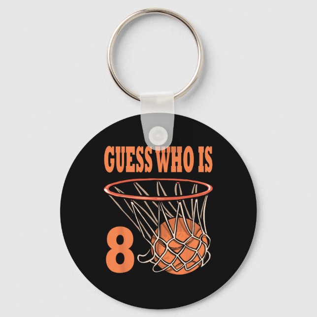Happy 8th Birthday 8 Year Old Basketball 8th Birth Keychain (Front)