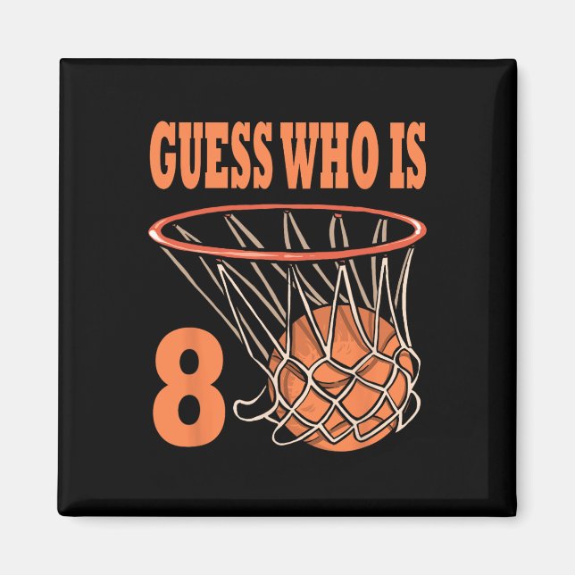 Happy 8th Birthday 8 Year Old Basketball 8th Birth Magnet (Front)
