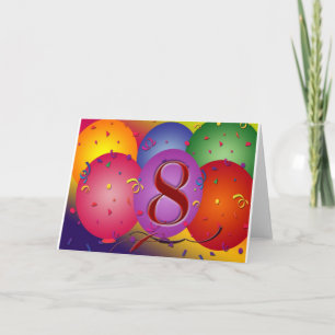 Happy 8th Birthday balloons! Card