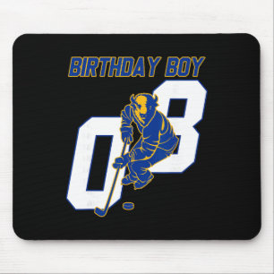 Happy 8th Birthday Boy Hockey Bison Ice Hockey The Mouse Pad