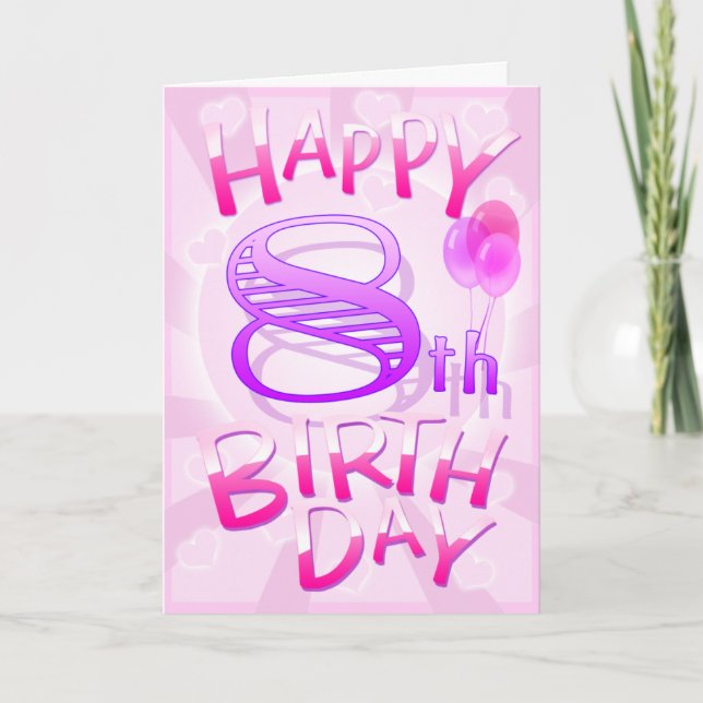Happy 8th Birthday Card (Front)