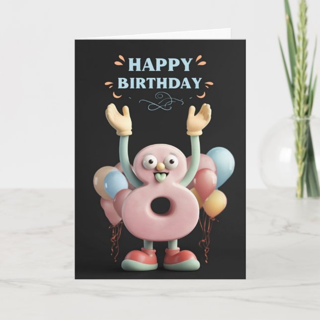 Happy 8th Birthday Card (Front)