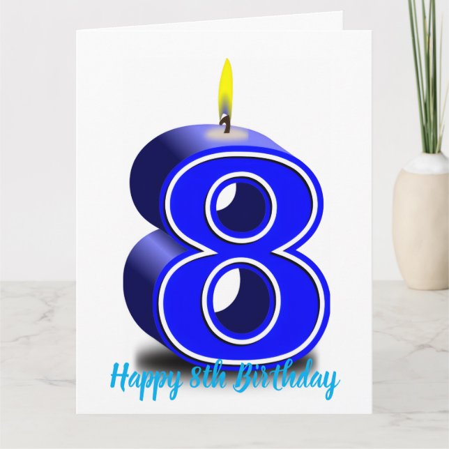 Happy 8th Birthday Card (Front)