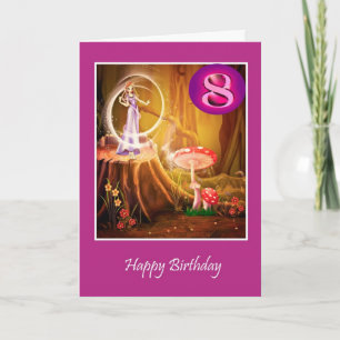 Happy 8th Birthday for girl with fairy eighth Card