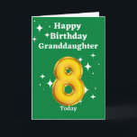 Happy 8th Birthday Granddaughter Card<br><div class="desc">A lovely 8th birthday card for your Granddaughter on her special day.</div>
