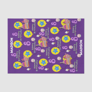 Happy 8th Birthday Tissue Paper #8 Purple