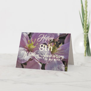 Happy 8th Wedding Anniversary Wife Greeting Card