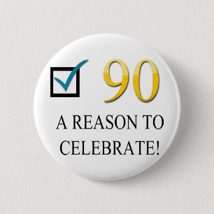 Happy 90th Birthday 2 Inch Round Button