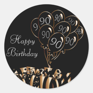 Happy 90th Birthday Classic Round Sticker