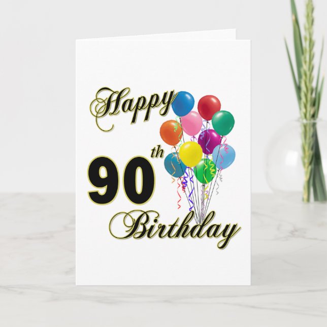 Happy 90th Birthday Gifts and Birthday Apparel Card (Front)