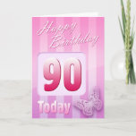 Happy 90th Birthday Grand Mother Great-Aunt Mom Card<br><div class="desc">Greeting side 1: Congratulations on your birthday. Greeting side 2: Thinking of you with love on your birthday and wishing you everything that brings you happiness & joy today and always.</div>