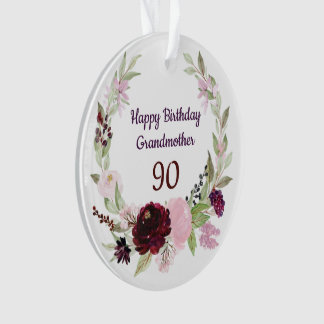 Happy 90th Birthday Grandmother Ornament