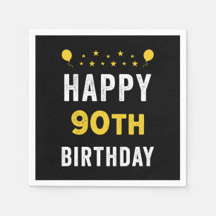Happy 90th Birthday Nonagenarian Celebration Party Napkin