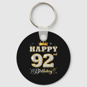 Happy 92nd Birthday 92 Years Old Women Men Birthda Keychain