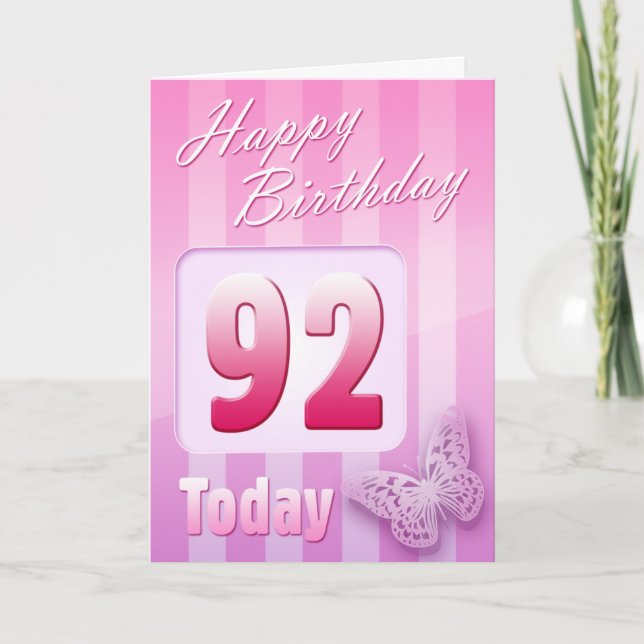 Happy 92nd Birthday Grand Mother Great-Aunt Mum Card (Front)