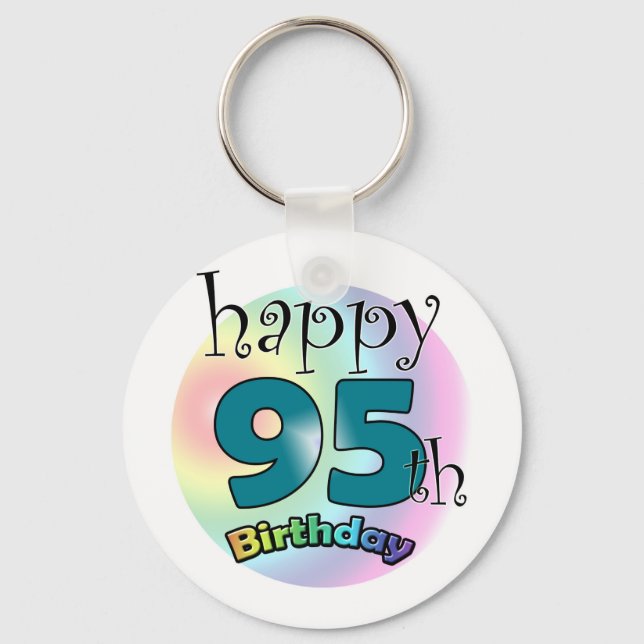 Happy 95th Birthday (blauw) Keychain (Front)