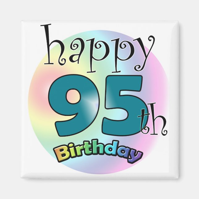 Happy 95th Birthday (blauw) Magnet (Front)