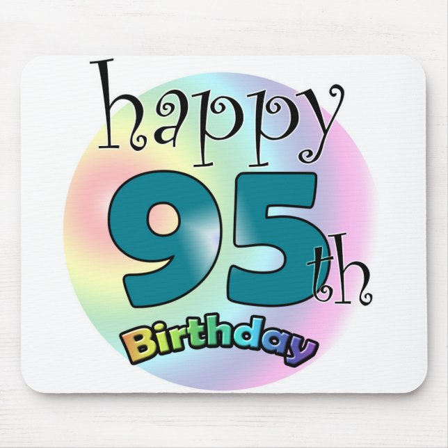Happy 95th birthday (blauw) mouse pad (Front)