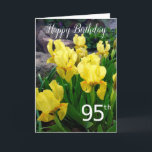 Happy 95th Birthday yellow garden flowers blank Card<br><div class="desc">Happy 95th Birthday yellow garden flowers card. Customizable: add your own custom text.</div>