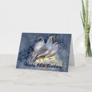 Happy 98th Birthday  California Quail Bird Card