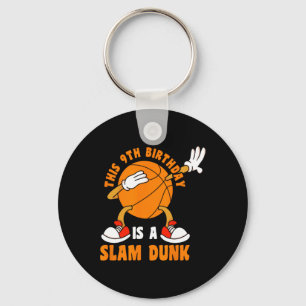 Happy 9 Birthday 9 Year Old Dab Basketball 9th Bir Keychain