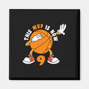 Happy 9 Birthday 9 Year Old MVP Basketball 9th Bir Magnet