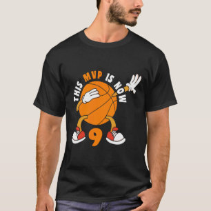 Happy 9 Birthday 9 Year Old Mvp Bysketbyll 9th Bir T-Shirt