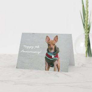 Happy 9th Anniversary chihuahua greeting card