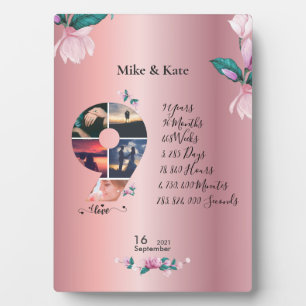 Happy 9th Anniversary ,Custom Photo collage, Count Plaque