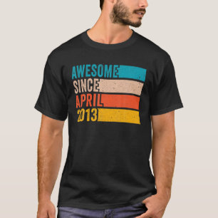 Happy 9Th Birthday 9 Year Old Awesome Since April T-Shirt