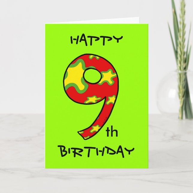 Happy 9th Birthday Card (Front)