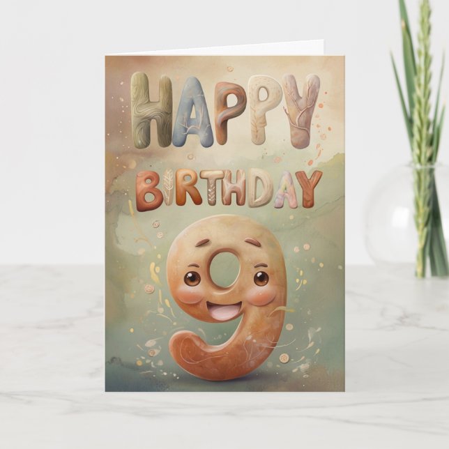 Happy 9th Birthday Card (Front)