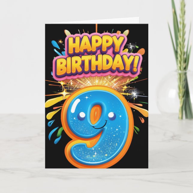 Happy 9th Birthday Card (Front)