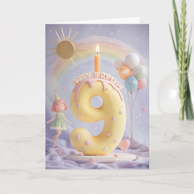Happy 9th Birthday Card (Front)